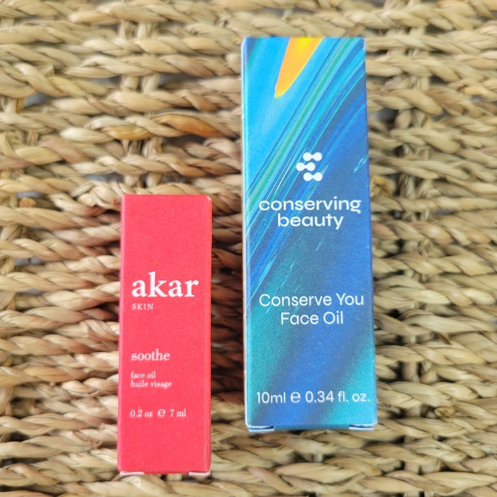 akar & Conserving Beauty Face Oils Bundle All Natural Super Luxurious Brands New